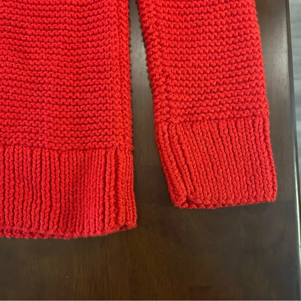 J. Crew Handknit Red Double Breasted Cardigan Chunky Sweater Women’s Size S